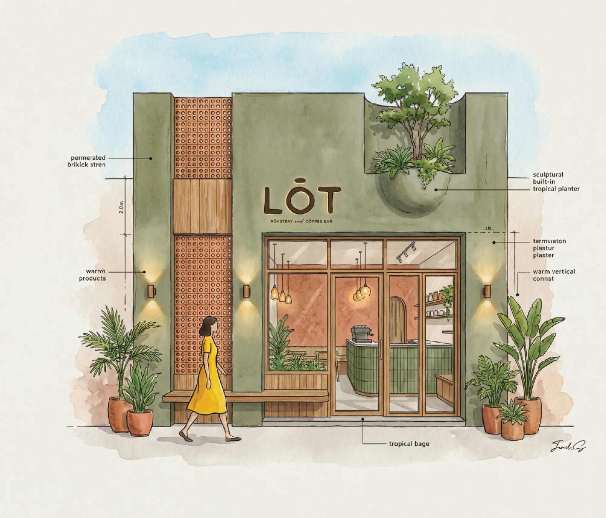 The LŌT Coffee Bar storefront on Street 117, Kuwait